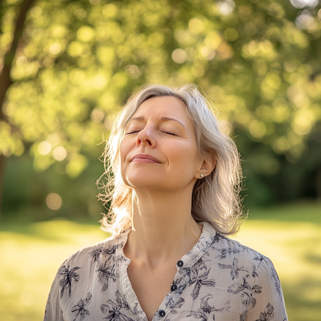 Eine Frau kann, aufgrund der Umstellung ihrer Medikation, wieder ohne Reizhusten leben und wieder frei durchatmen